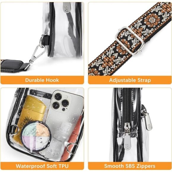 Small Sling Bag for Women Leather Crossbody Bags Fanny Pack Chest Bag - Picture 5 of 7